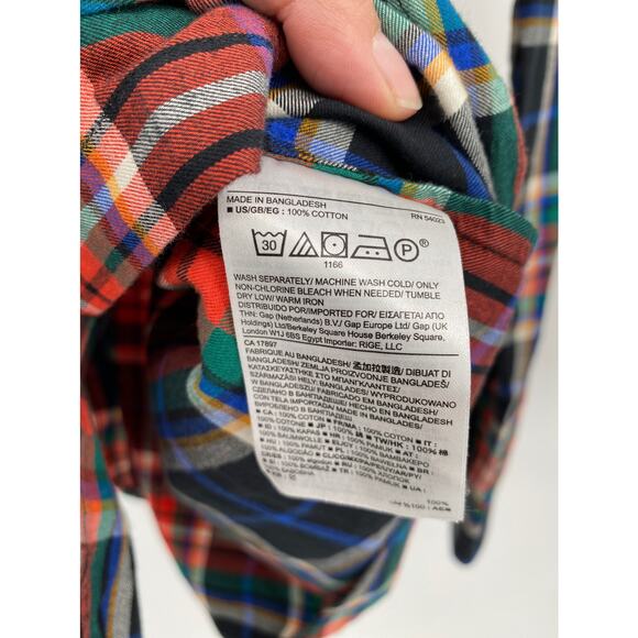 Banana Republic Plaid Button Front Long Sleeve Top Size XS - Picture 5 of 8
